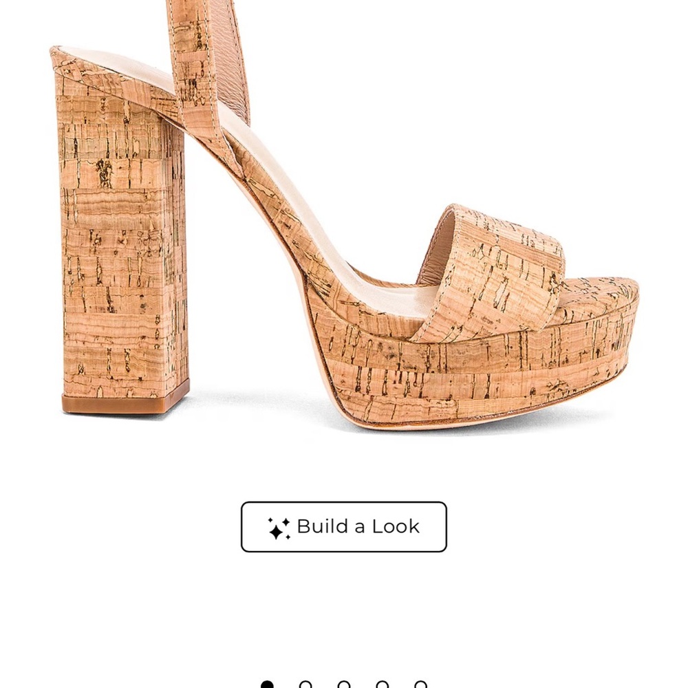 House of Harlow - Cork Platform Block Heel Sandal - Natural Cork - Picture 1 of 4